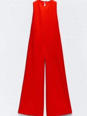 Zara Crepe Palazzo Jumpsuit